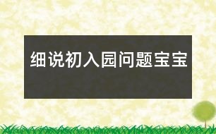 細(xì)說“初入園問題寶寶”