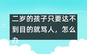 二歲的孩子只要達不到目的就罵人，怎么辦