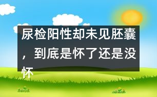 尿檢陽性卻未見胚囊，到底是懷了還是沒懷