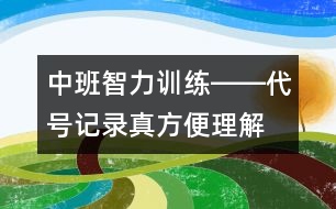中班智力訓(xùn)練――代號(hào)記錄真方便（理解、創(chuàng)造、注意、記憶、語(yǔ)言）