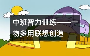 中班智力訓(xùn)練――一物多用（聯(lián)想、創(chuàng)造、語言）
