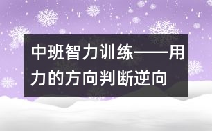 中班智力訓(xùn)練――用力的方向（判斷、逆向思維、動作知覺、語言）