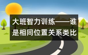 大班智力訓(xùn)練――誰(shuí)是相同位置關(guān)系（類(lèi)比、空間、創(chuàng)造、語(yǔ)言）