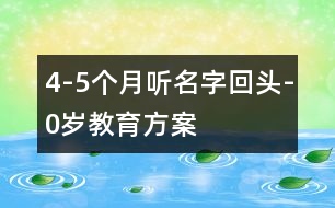 4-5個月聽名字回頭-0歲教育方案