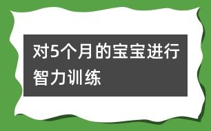 對5個(gè)月的寶寶進(jìn)行智力訓(xùn)練
