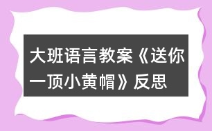 大班語(yǔ)言教案《送你一頂小黃帽》反思