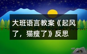 大班語言教案《起風了，貓瘦了》反思