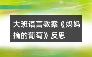 大班語(yǔ)言教案《媽媽摘的葡萄》反思