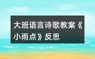 大班語言詩(shī)歌教案《小雨點(diǎn)》反思