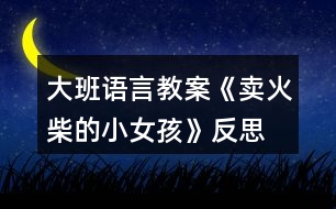 大班語(yǔ)言教案《賣火柴的小女孩》反思