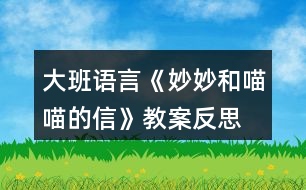 大班語(yǔ)言《妙妙和喵喵的信》教案反思