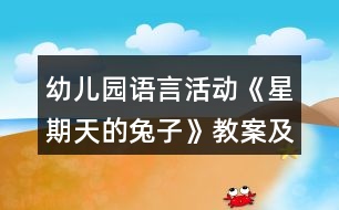 幼兒園語言活動(dòng)《星期天的兔子》教案及教學(xué)反思