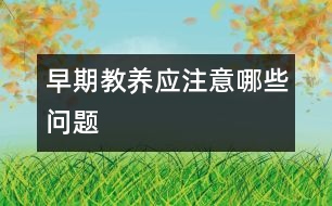 早期教養(yǎng)應注意哪些問題