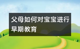 父母如何對寶寶進行早期教育