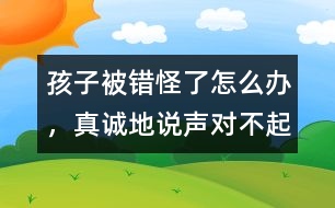 孩子被錯怪了怎么辦，真誠地說聲“對不起”