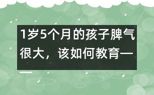 1歲5個月的孩子脾氣很大，該如何教育――陸為之回答