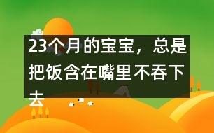 23個月的寶寶，總是把飯含在嘴里不吞下去