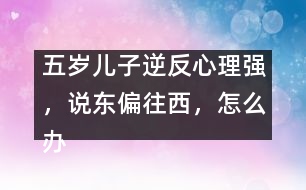 五歲兒子逆反心理強，說東偏往西，怎么辦