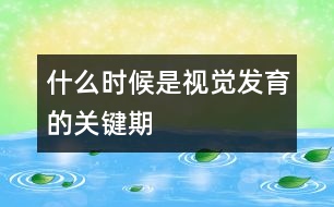 什么時(shí)候是視覺(jué)發(fā)育的關(guān)鍵期