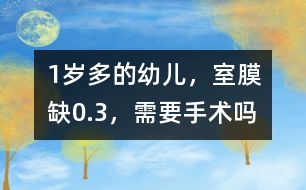 1歲多的幼兒，室膜缺0.3，需要手術(shù)嗎