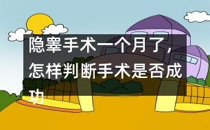隱睪手術一個月了，怎樣判斷手術是否成功