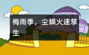 梅雨季，“塵螨”火速孳生