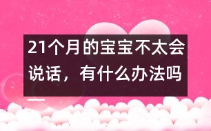 21個月的寶寶不太會說話，有什么辦法嗎――陸為之回答