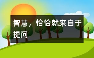 智慧，恰恰就來自于提問