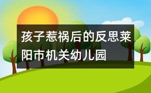 孩子“惹禍”后的反思（萊陽(yáng)市機(jī)關(guān)幼兒園隨筆一組）