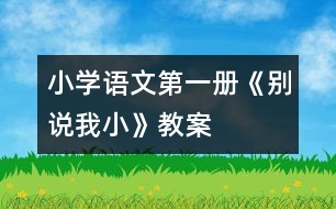 小學語文第一冊《別說我小》教案
