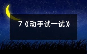 7《動手試一試》