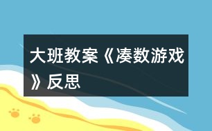 大班教案《湊數游戲》反思