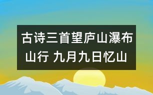 古詩三首（望廬山瀑布 山行 九月九日憶山東兄弟） - 小學四年級語文教案