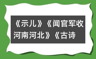 《示兒》、《聞官軍收河南河北》《古詩兩首》教學(xué)設(shè)計之二