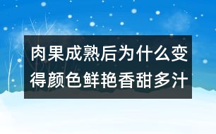 肉果成熟后為什么變得顏色鮮艷香甜多汁？