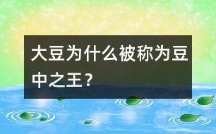 大豆為什么被稱為“豆中之王”？