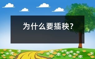 為什么要插秧？
