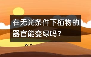 在無光條件下植物的器官能變綠嗎？