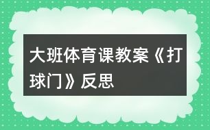 大班體育課教案《打球門(mén)》反思