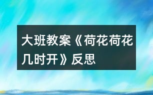 大班教案《荷花荷花幾時開》反思