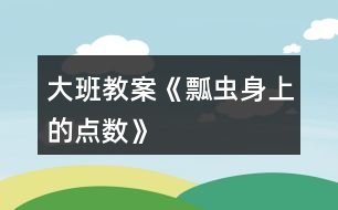 大班教案《瓢蟲(chóng)身上的點(diǎn)數(shù)》