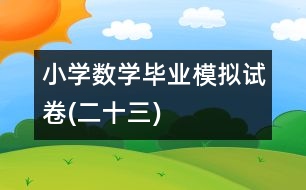 小學(xué)數(shù)學(xué)畢業(yè)模擬試卷(二十三)