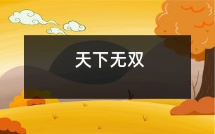 天下無(wú)雙